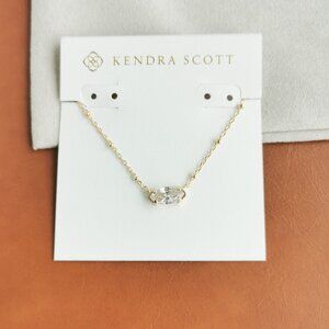 Kendra Scott Genevieve Gold White Crystal Satellite Short Pendant Necklace Trend